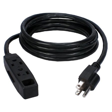 PLUGIT 6 ft. 3 Outlet 3 Prong Power Extension Cord; Black PL331276